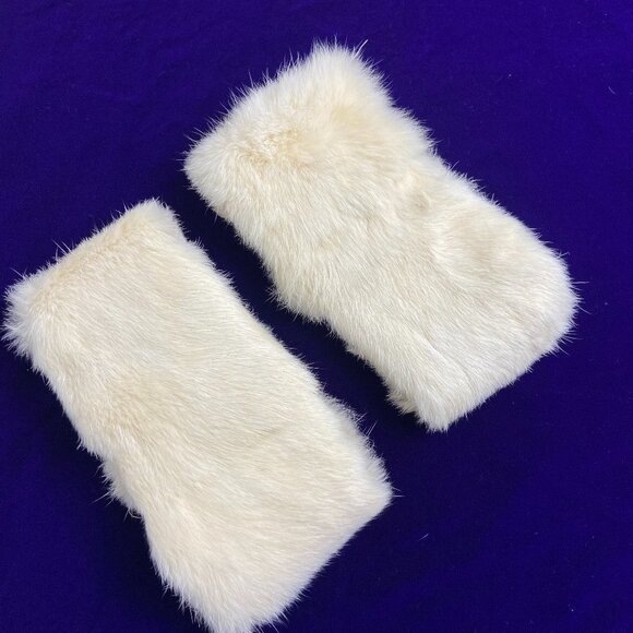 Vintage Real Fur Cuffs Ivory